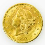 USA/GOLD - 20 Dollars 1907, Liberty Head, ca. 30 g Au fein, ssAufrufpreis: 900 EUR