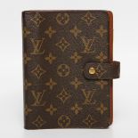 Opening: 130 EUR        LOUIS VUITTON klassische Agenda. Ringbuch in Canvas Monogram, Steckfächer