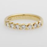 Opening: 480 EUR        Halb-Memoire-Ring, bes. mit sieben Diam.-Brillanten zus. ca. 0,49ct TW/si.