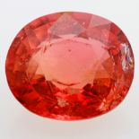 Opening: 590 EUR        1 loser, bräunlich orange roter Turmalin 5,514 cts. oval. DEGEB-