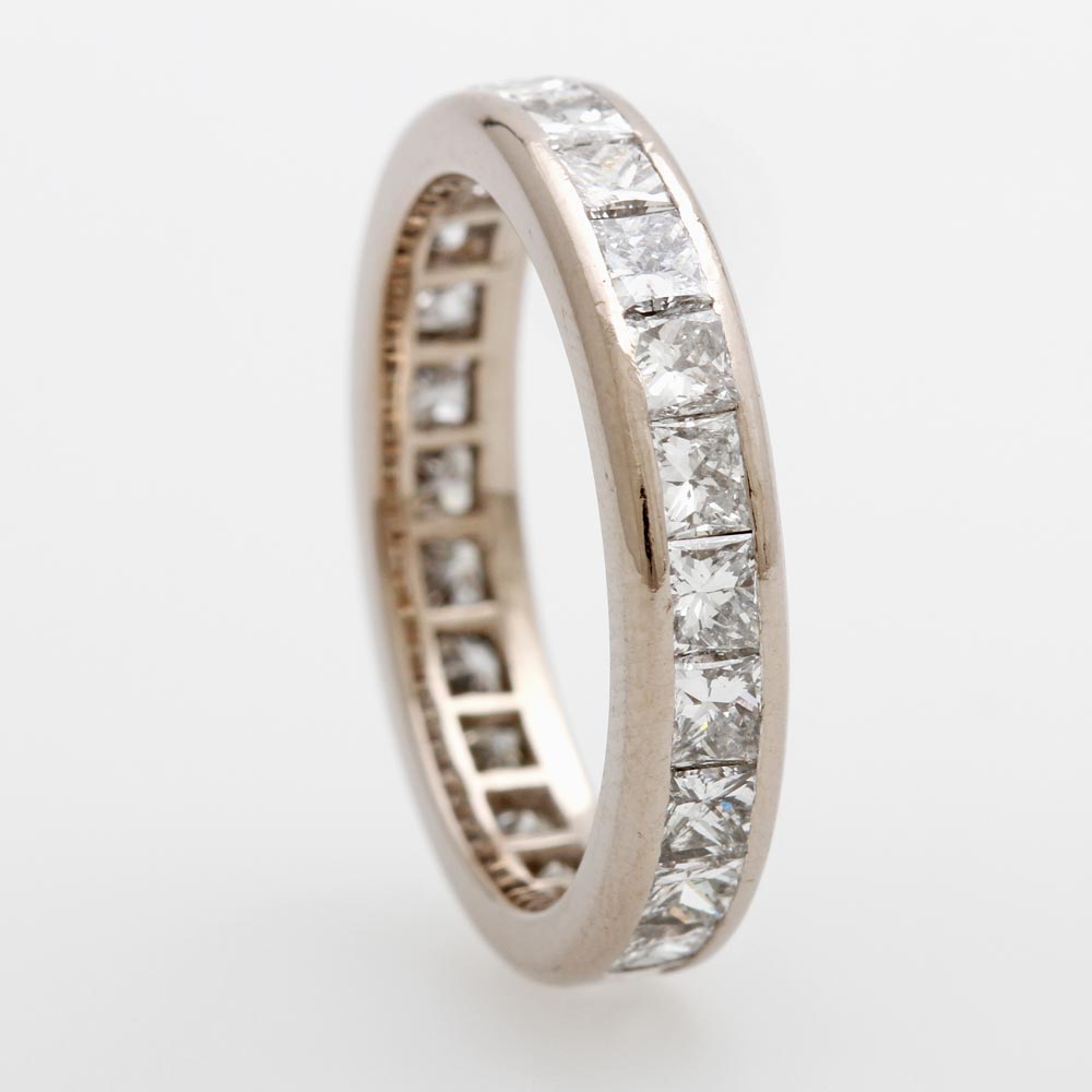 THEODOR HEIDEN  Memoir Ring mit Princess Cut Diam. WG 18K, Dia. zus. ca. 4,35ct, TW / VSi, 3