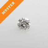 Ein loser Diam.- Brillant 0,24 ct, FEINES WEISS (G) / LUPENREIN, mit IGI- Expertise.    Aufrufpreis: