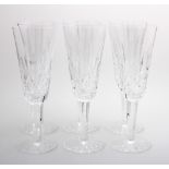 WATERFORD crystal, 6 feine Sektkelche, 20. Jhd. Feines farbloses Kristallglas mit geometr.