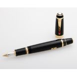 MONTBLANC "Bohème" exquisiter Füllhalter mit Rubin-Besatz. NEUWERTIG!! Raffinierter Dreh-und Kipp-