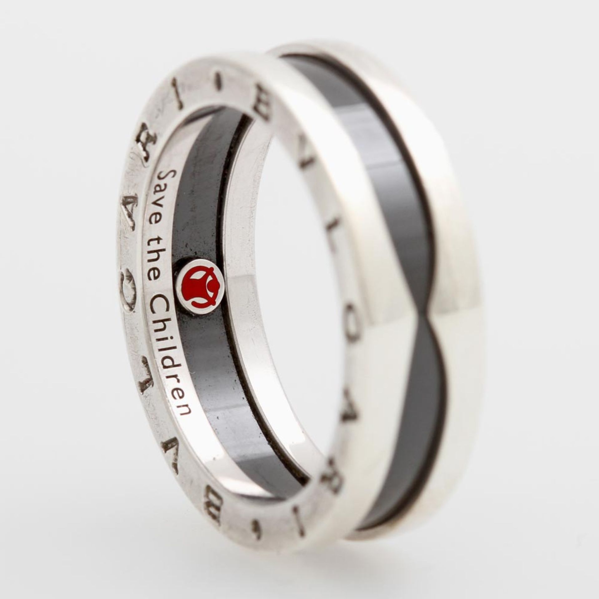 BULGARI besonderer Ring "BZERO 1 SAVE THE CHILDREN". Akt. NP. ca.: 500,-?. Silber 925, schwarzes