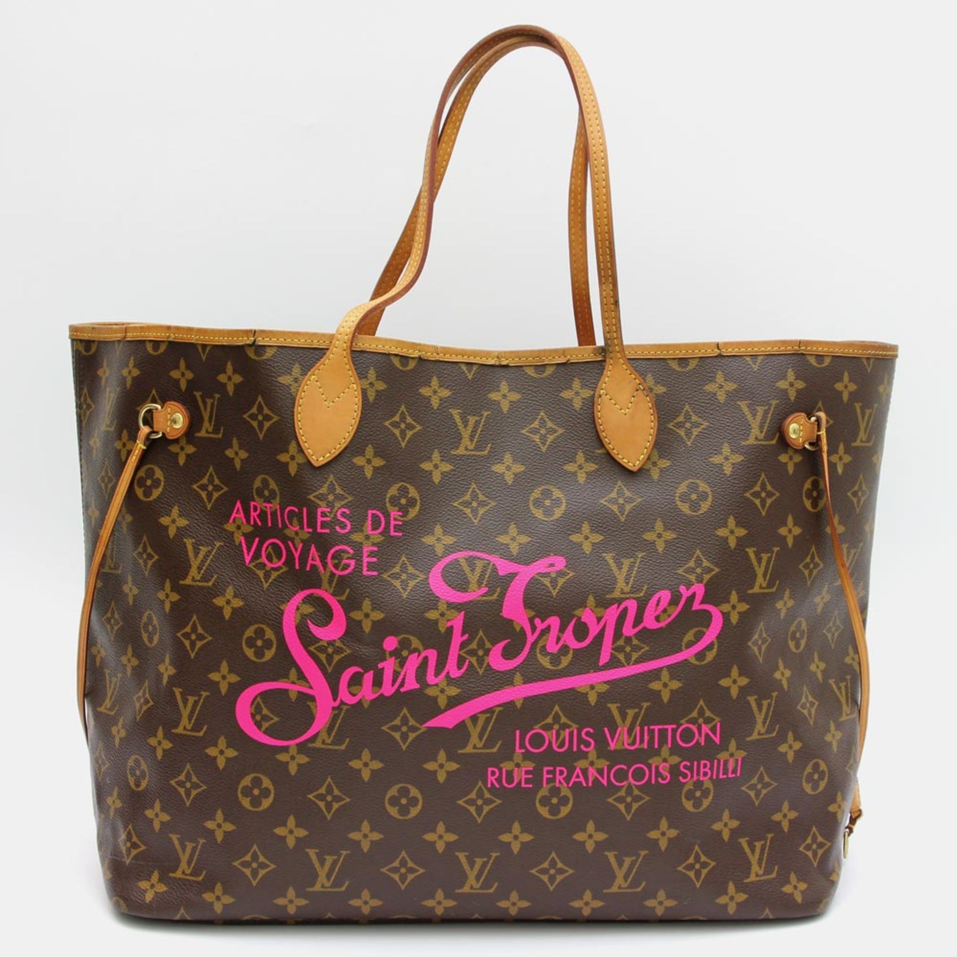 LOUIS VUITTON begehrte Shoppertasche "NEVERFULL GM". NP.: 600.-. Limited Edition: "ST. TROPEZ"-