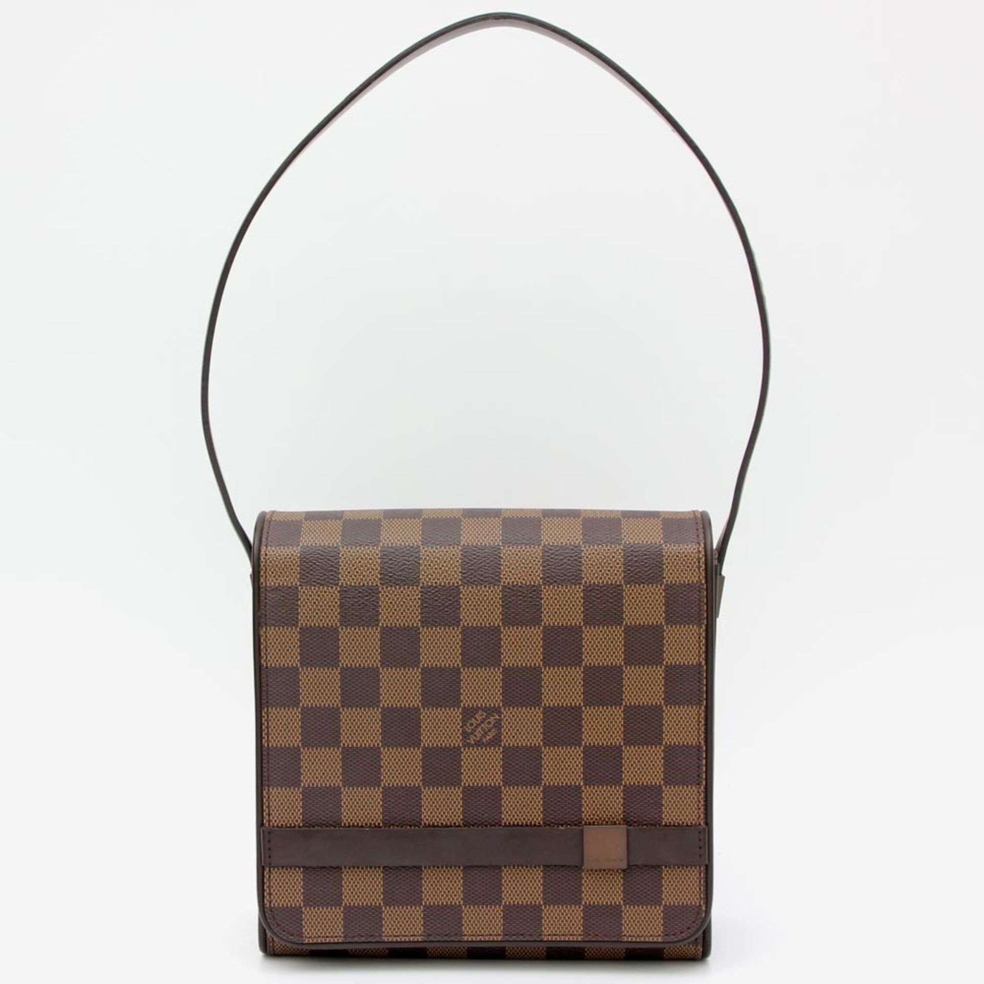 LOUIS VUITTON edle Umhängetasche, Modell "TRIBECA PM", letzter Listenpreis ca. 650.-. Braunes Toile