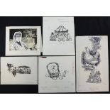 William ""Bill"" Hewison, 8 original cartoons Provenance; Bill Hewison was a well-known cartoonist