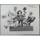 William ""Bill"" Hewison, original cartoon, You should see us now, Greenwich Theatre 1983, Punch 9