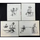 William ""Bill"" Hewison, 6 original cartoons, Provenance; Bill Hewison was a well-known