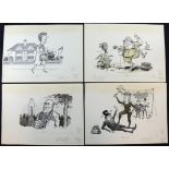 William ""Bill"" Hewison, 8 original cartoon, Hewison's people from Punch, (Sheet 11"" x 14.5"")