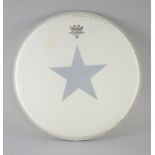 Ringo Starr Memorabilia, a Remo Weatherking Drumhead, a pin given to his guests at his 25th