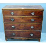 Mahogany chest of four long graduated drawers