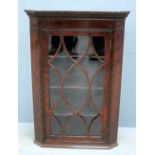 20th century mahogany wall hanging corner cabinet