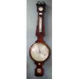 Mahogany banjo barometer