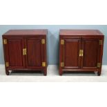 A pair of modern bedside cabinets In good used order, surface scratches to top, 61cm x 61cm x 41cm