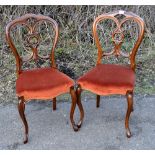 Set of six mahogany balloon back dining chairs with upholstered seats In very good order, minor