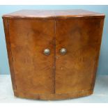 Art Deco foldover top walnut cocktail cabinet In good used order, veneers with scuffs/splits in