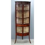 Mahogany and lead glazed corner cabinet