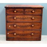 Mahogany chest of two short over three long graduated drawers