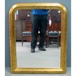 Gold painted wood framed wall mirror with beaded border