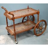 Eastern carved two tiered trolley 76cm x 107cm x 56cm