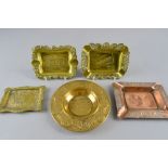 Punch Brass embossed ashtray and four others