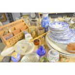 19th Century Blue and White part tea service and other ceramics and glassware etc.