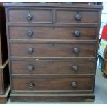 19th century mahogany chest of two short over four long graduated drawers