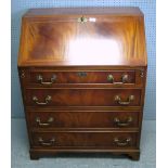 Mahogany bureau and a two tiered ocassional table In good used order.