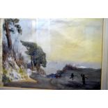 E F Wells two watercolour landscapes