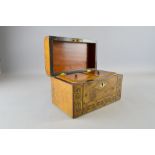 Victorian walnut and marquetry tea caddy