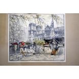 Pair of early 20th century prints of Paris signed in pencil indistinct