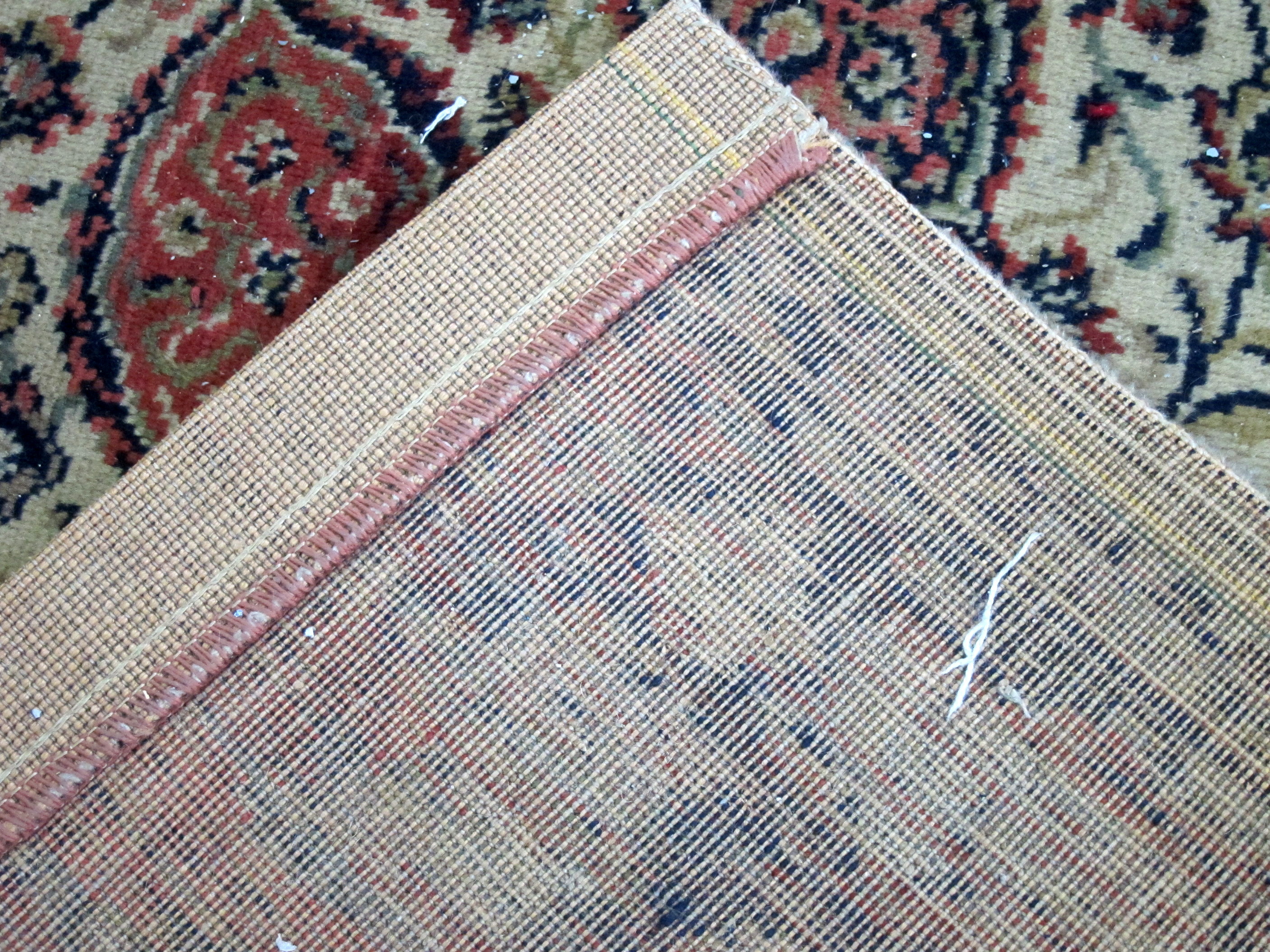 Afghan cream ground rug with repeating medallions and a Persian cream ground rug with central shaped - Image 6 of 7