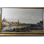 After Bellotto - oleograph View of Dresden 55cm x 95cm