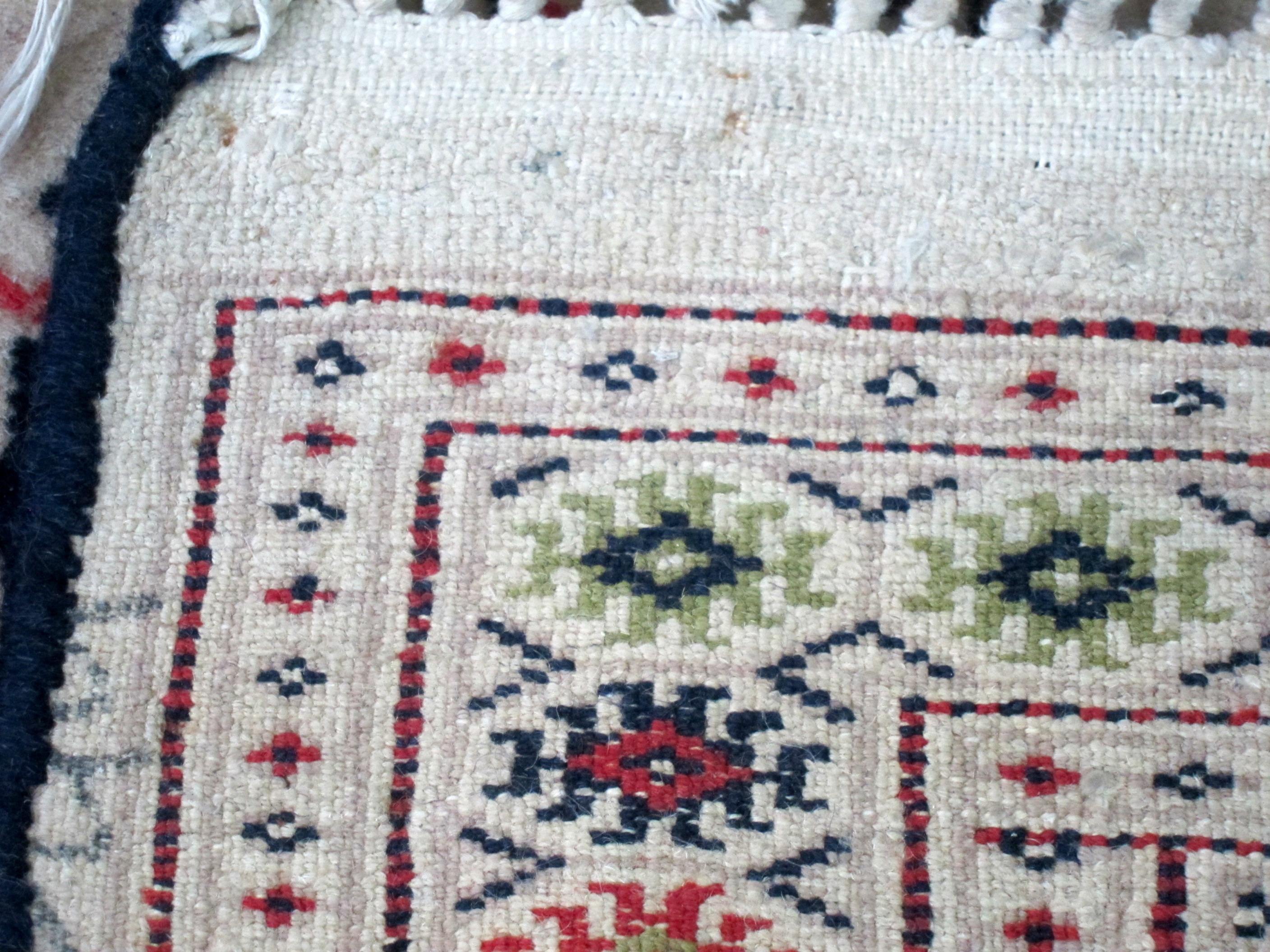 Afghan cream ground rug with repeating medallions and a Persian cream ground rug with central shaped - Image 5 of 7