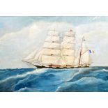 D. J Matthews - gouache of a Schooner, 42 x 56cms