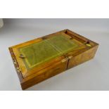 Walnut and brass bound writing slope