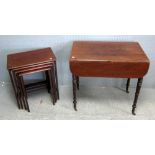 Mahogany Pembroke table and Waring and Gillows mahogany nest of four tables