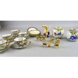 Japanese porcelain part tea service and other items