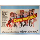 Carry On Girls (1973) British Quad film poster, comedy starring Joan Sims, art by Arnaldo Putzu,