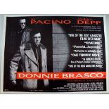 Donnie Brasco (1997) British Quad film poster, starring Al Pacino & Johnny Depp, rolled 30 x 40