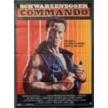 Commando (1985) French Grande film poster, starring Arnold Schwarzenneger, 20th Century Fox, folded,