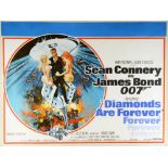 James Bond Diamonds Are Forever (1971) British Quad film poster, starring Sean Connery, directed