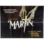 Martin (1978) British Quad film poster, horror directed by George A Romero, Miracle Films, folded,