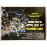 James Bond Moonraker (1979) British Quad film poster, starring Roger Moore & Richard Kiel, United