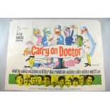 Carry on Doctor (1967) British Quad film poster, artwork by Terence Parkes, starring Sid James &