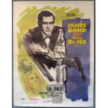 James Bond Dr. No (R-1970s) French Grande film poster, starring Sean Connery, United Artists,