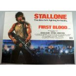 First Blood (1982) British Quad film poster, art by Drew Struzan, starring Sylvester Stallone as