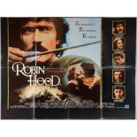 40+ British Quad film posters including Robin Hood, The Seventh Sign, Valentino, Montenegro, It